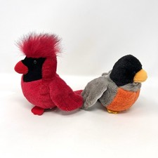 Set of 2 Lil  Kinz Birds Cardinal Robin Bird Webkinz Ganz No Code