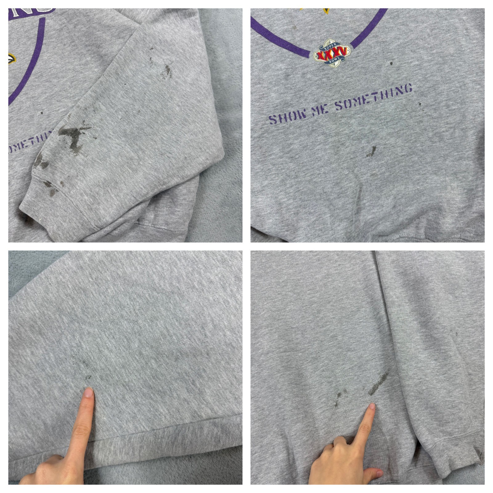 VTG Nike Baltimore Ravens 01' Grey NFL Superbowl Champions Overszd Md Sweatshirt image 7