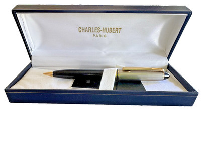 Charles Hubert Paris Fine Quality Black and Gold Mechanical Pencil New in Box