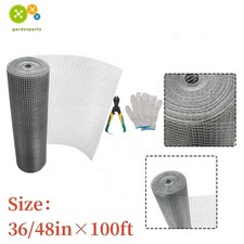 Hardware Cloth 36/48" 100' Galvanized Chicken Wire Fence Welded Mesh Roll 1/2In