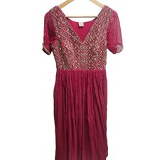 Shubham Ladies Wear Dress Gown Large Pink Embellished Party Cocktail