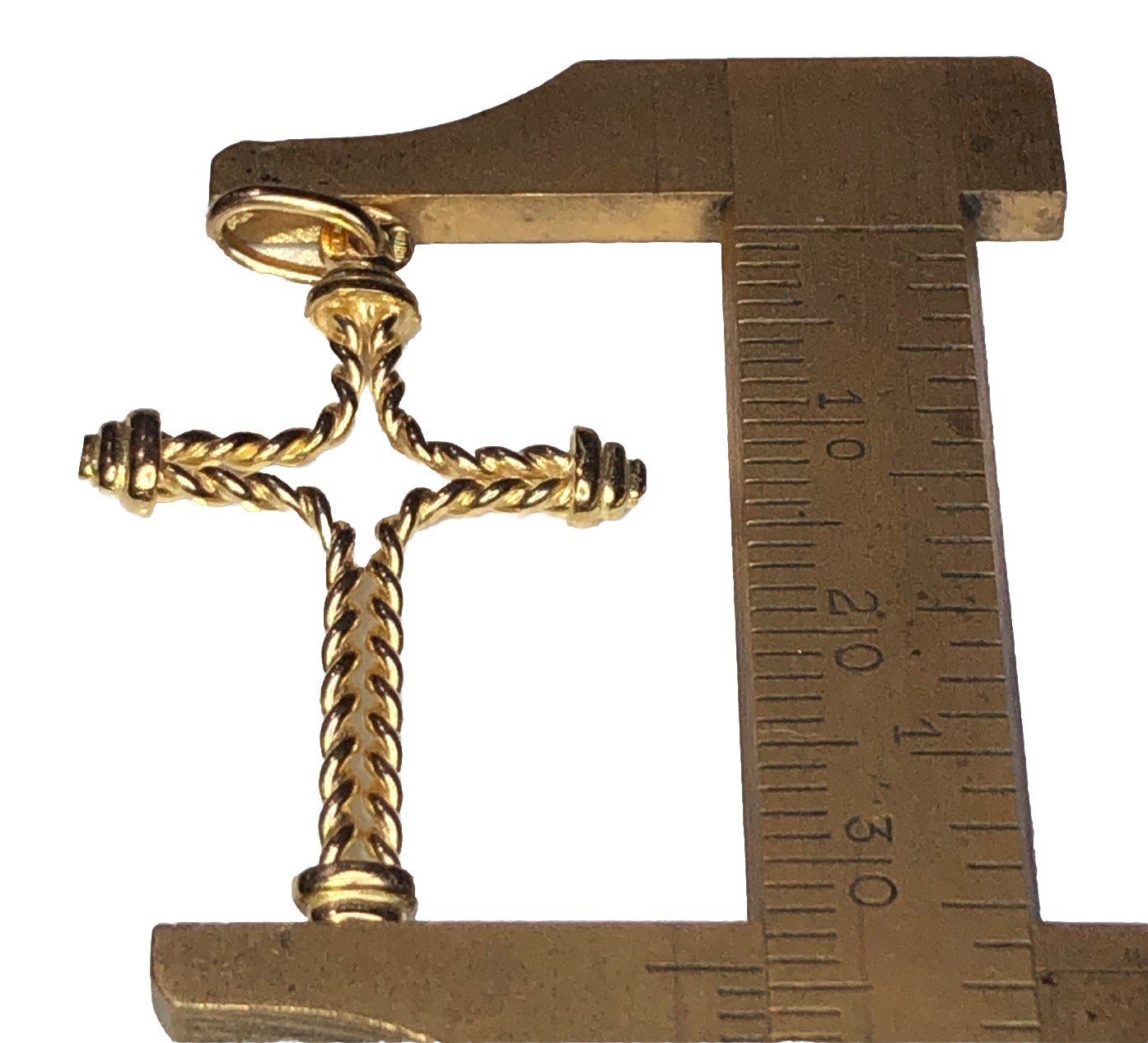 18K Solid Yellow Gold Simplistic Twisted Rope Des… - image 5