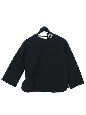 Marni Damen Top UK 10 Schwarz 100% Baumwolle 3/4 Arm V-Ausschnitt Basic