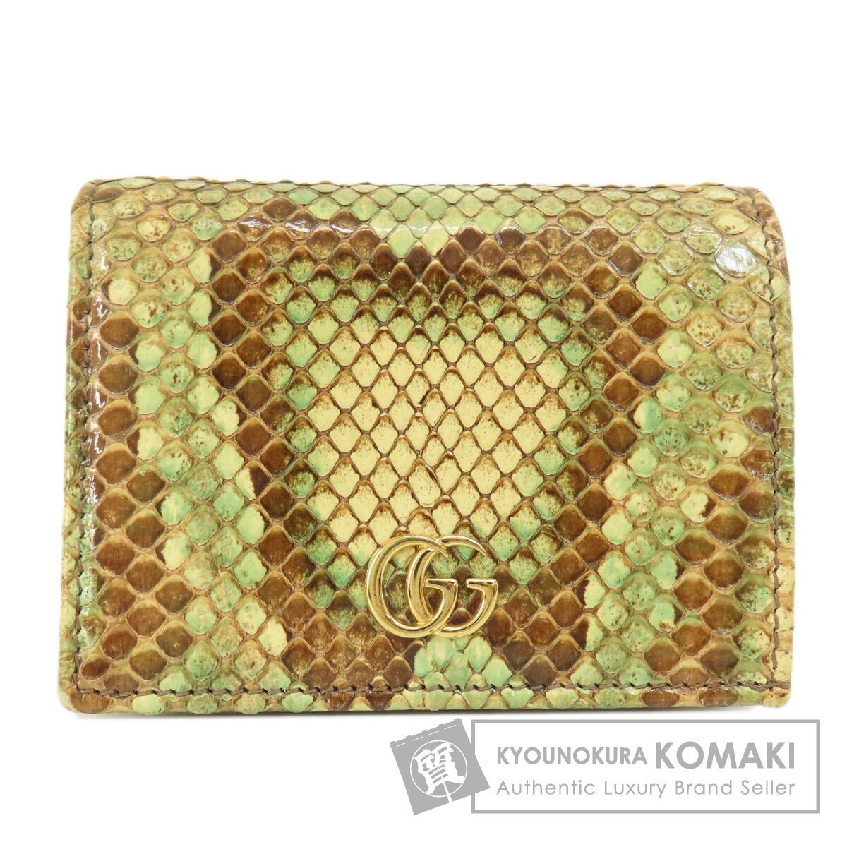 GUCCI 456126 Python Logo Hardware Compact Wallet … - image 1