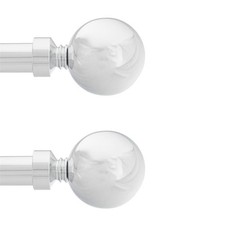 Image of Pair Of Curtain Pole Finials Chrome 19mm Diameter