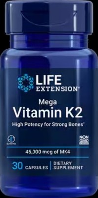 TAKE OFF $75! 12 BOTTLES LIFE EXTENSION MEGA VITAMIN K2 45MG mk4 BONE STRENGTH