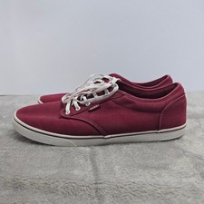 Vans Atwood Burgundy Maroon Canvas Low Top Skate Sneakers Womens Shoes