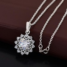 4.40Ct. Round Shape Certified White Diamond Pendant In 925 Silver - Tariffs Free