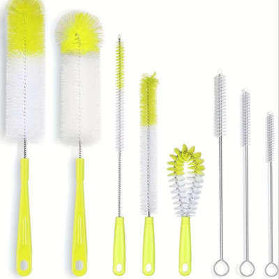 8Pcs Straw Brush,Tea Stain Removal Brush,No Dead Corner, Multipurpose Kitchen Cl