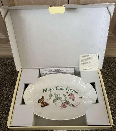 New In Box Lennox Butterfly Meadow “Bless This Home”Platter/tray - Picture 2 of 4