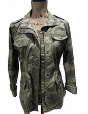 Mudd Womens Green Camo Military Utility Jacke...