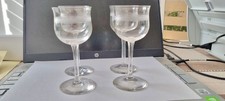 4er Set Antike Gläser um 1910- Jugendstil Guilloche Nadelgravur