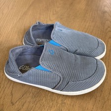 Olukai Boys Nohea Mesh Shoes Size 1 Gray Slip On