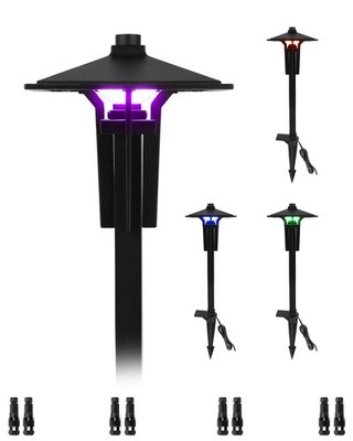 RGB Pathway Lights Low Voltage, 5W 12V Waterproof Wired RGB Color Changing Lo...