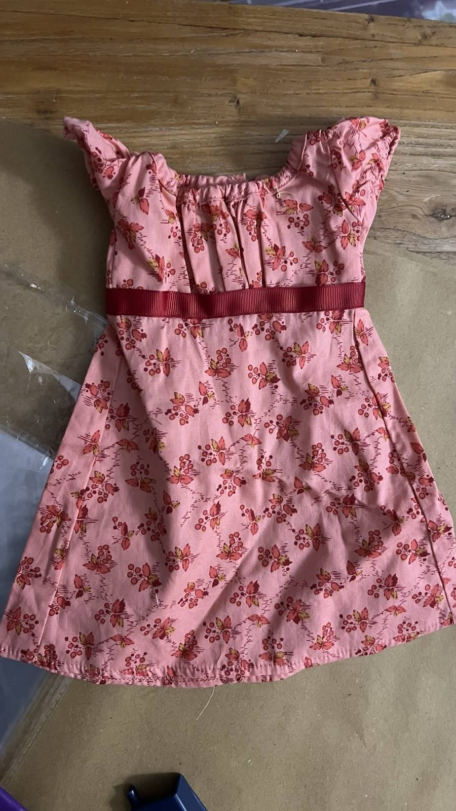 American Girl Doll CAROLINE Pink Floral Travel Dress