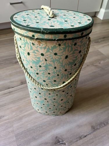 Vintage Knitting Needle Caddy Case Daisy Teal Cardboard Sewing - 15.5 In