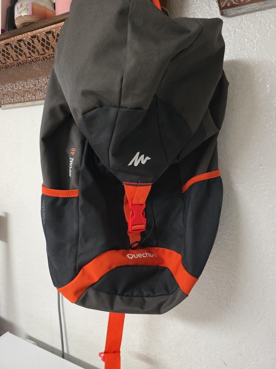 Quechua Arpenaz 40L Backpack Black&Orange Trails Biking Camping
