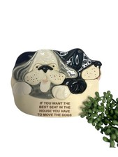 Smoky Mountain Pottery Dog Wall Hanging Sign Plaque Best Seat In The House 1994