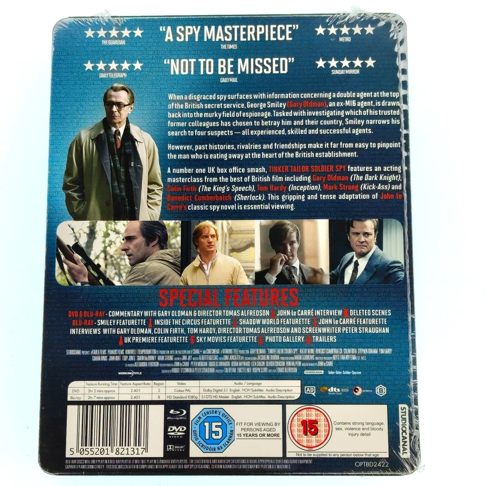 Tinker Tailor Soldier Spy - Blu Ray + DVD - Steelbook - New Sealed - Region B/2 - Image 2 of 2