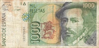 Spanien Spain España 1000 Pesetas 1992 gebraucht (Serie X)