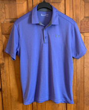 Men's Under Armour Short Sleeve Blue Polo Tag Size XL Loose heatgear
