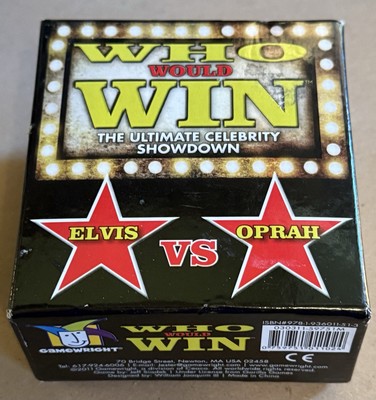 WHO WOULD WIN: The Ultimate Celebrity Showdown Elvis vs Oprah Card Game Open Box