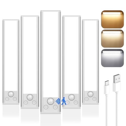 VERRON 5-PACK С ПОДСВЕТКОЙ ПОД ШКАФ, ПЕРЕЗАРЯЖАЕМЫЙ НА 2000 мАч, 3 ЦВЕТОВЫХ РЕЖИМА, БЕЛЫЙ