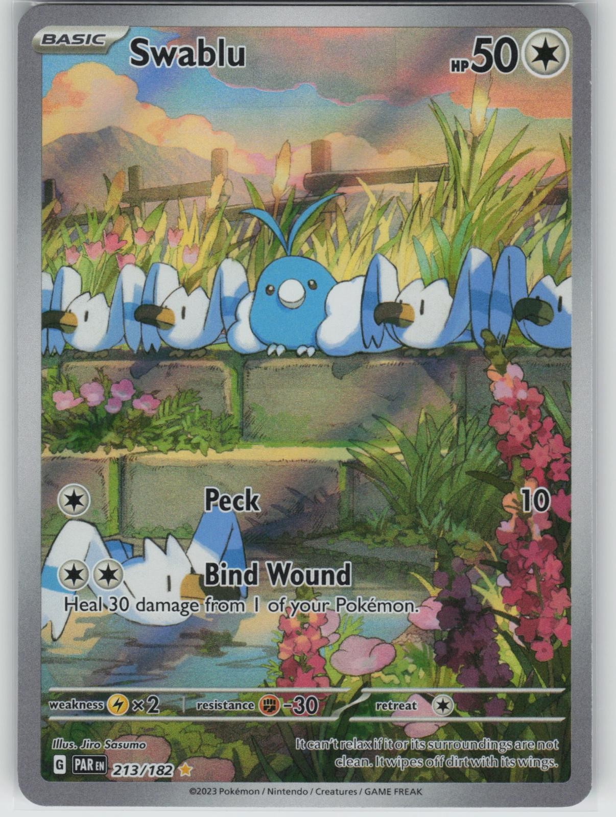 Swablu 213/182 Illustration Rare Paradox Rift Pokemon Holo Near Mint