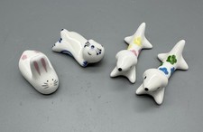 Chopstick Rests Lot Of 4, 1 Bunny, 2 dogs, 1 Cat