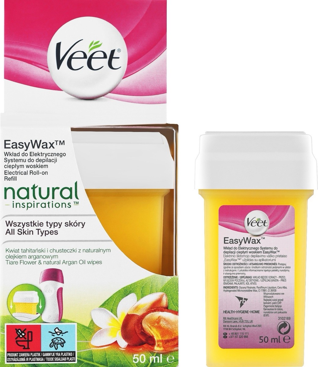 Veet Easy Wax Electric Roll On Refill All Skin Type For Legs Body Natural  50ml