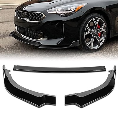 3 Piece Front Bumper Lip Spoiler Kit for 2018-2023 Stinger Painted Black