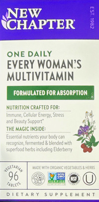 New Chapter One Daily Every Woman's Multivitamin 96 Tablets Vegetarian Organic