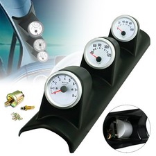 252mm Triple 3 Gauge White Led Kit Tachometer Water Temp Oil Press Gauge Meter 252mm Triple 3 Gauge White Led Kit Tachometer Water Temp Oil Press Gauge Meter