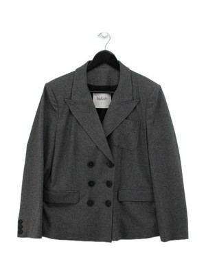 Ba&sh Damen Blazer L grau Wolle mit Polyester, Viskose, Elasthan Mantel