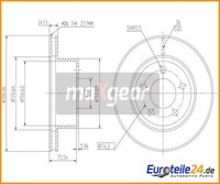 2 St. Bremsscheibe Maxgear 19-1813 Vorderachse FüR Jeep