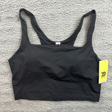 All in Motion Womens Medium Light Support Rib Square Neck Cropped Sports Bra