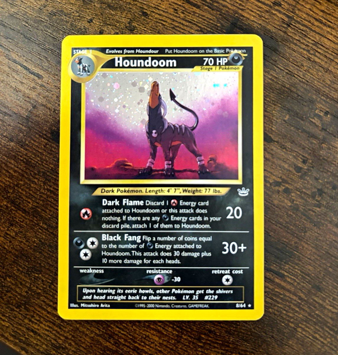 Pokemon TCG Houndoom 8/64 Neo Revelation Holo Rare 70 HP Stage 1 2000 Eng