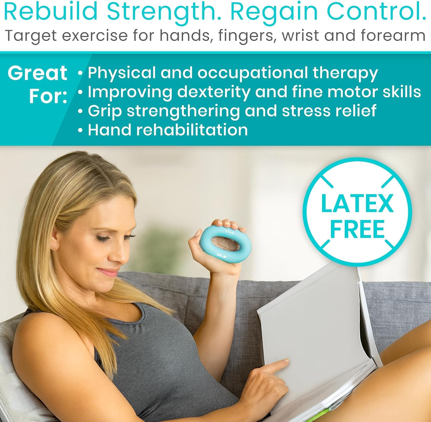 Hand Strengthener Grip Ring - Forearm Ring Hand Exercisers - Silicone Squeezer G