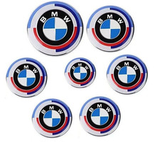 Set Of 7 50th For 50th Bmw Wheel Emblem Centre Caps Badges 82mm74mm68mm45mm