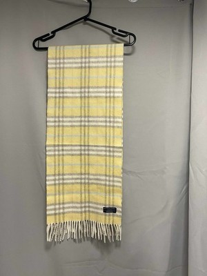 Vintage Burberry Schal Authentic Premium weicher feiner Kaschmir/Wollstoff gelb