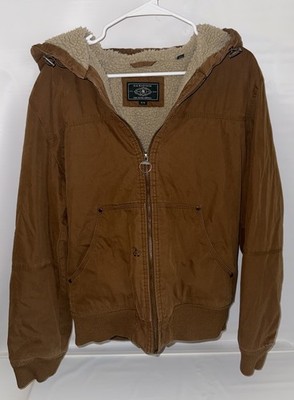G.H. Bass & Co. Sherpa Lined Canvas Hooded Work Jacket Size M