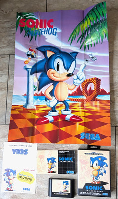 Sega Mega Drive Spiel  - Sonic the Hedgehog 1 - Postkarte & Poster !