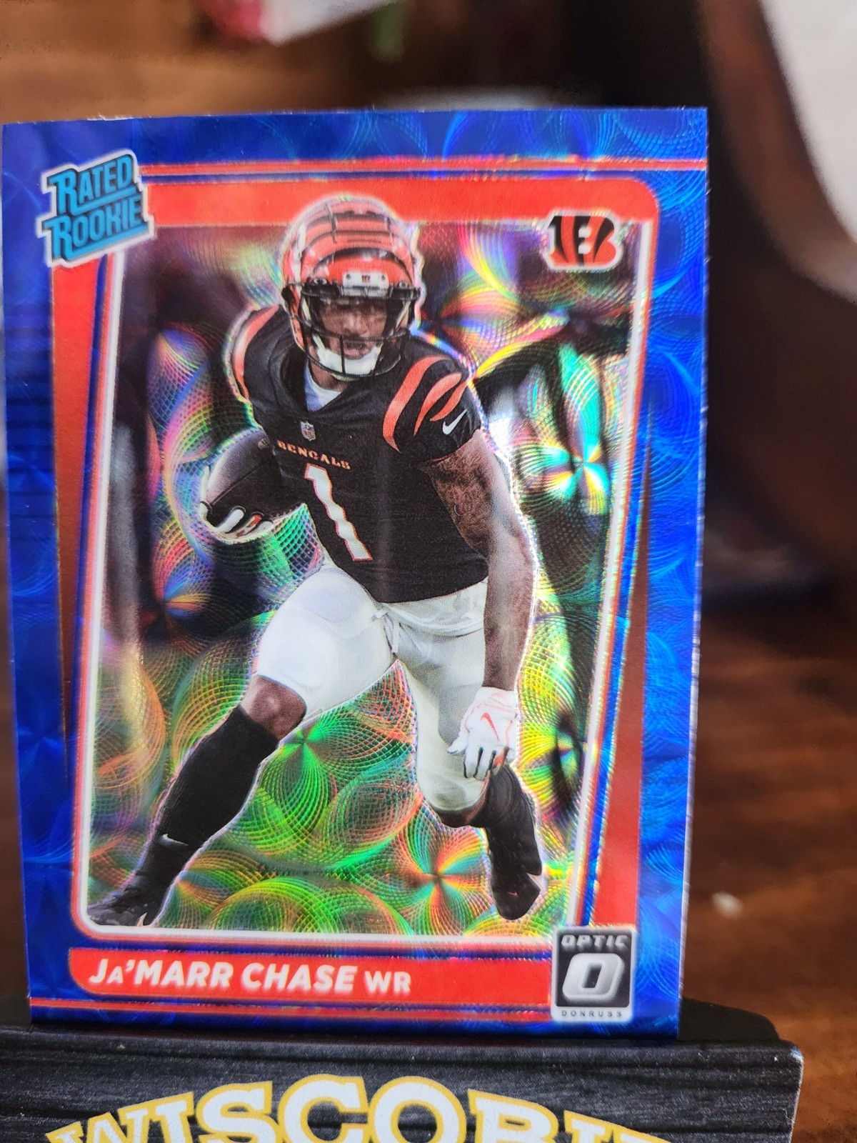 2021 Panini Donruss Optic - Rated Rookie Ja'Marr Chase #207 Blue Scope Prizm...