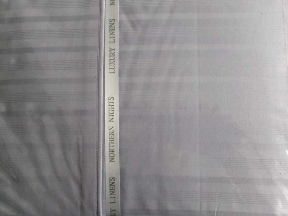 Nuevo juego de sábanas tamaño queen ** satén de algodón ** impresión de línea lisa lila #1128 Foto 2 de 3