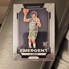 Panini Prizm Emergent AJ Johnson #15 Milwaukee Bucks Rookie Basketball Card