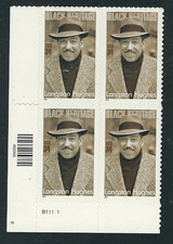 Scott  #3557...34 Cent...Langston Hughes...Plate Block