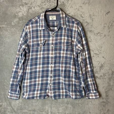 The Normal Brand Men's Plaid Button-Up Shirt Blue Long Sleeve