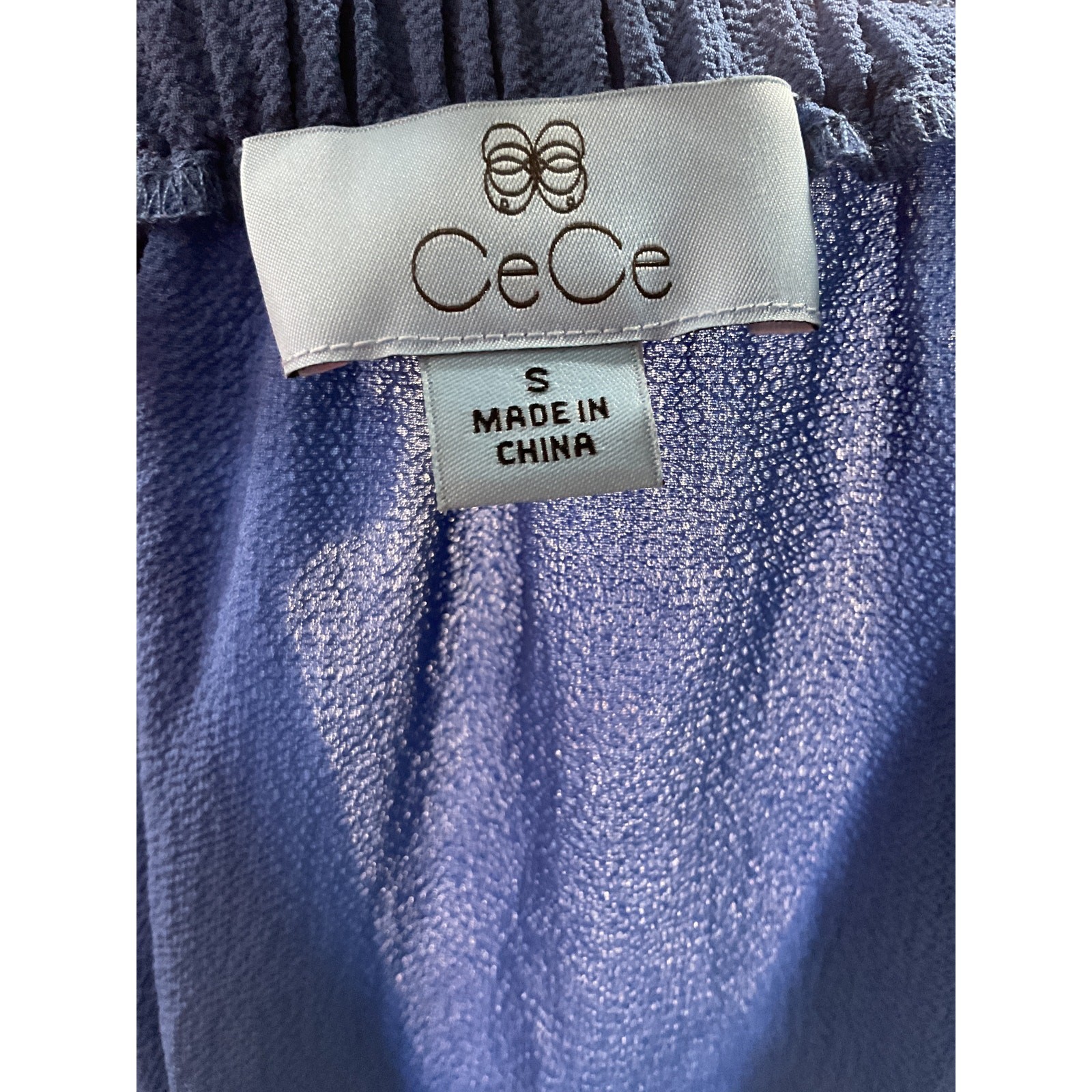 CeCe Blue Solid Polyester Blouse - Women's Size S - image 3