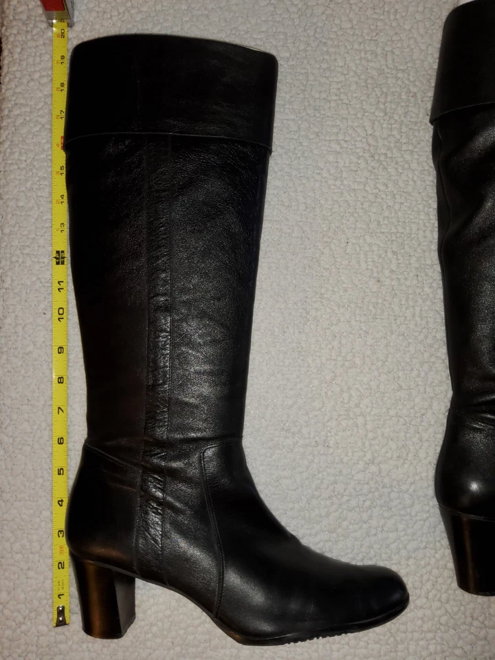 Talbots Leather Knee High Boots Womens 9AA High Heel Pointed Toe Zip Tall Brazil - Image 4 of 4