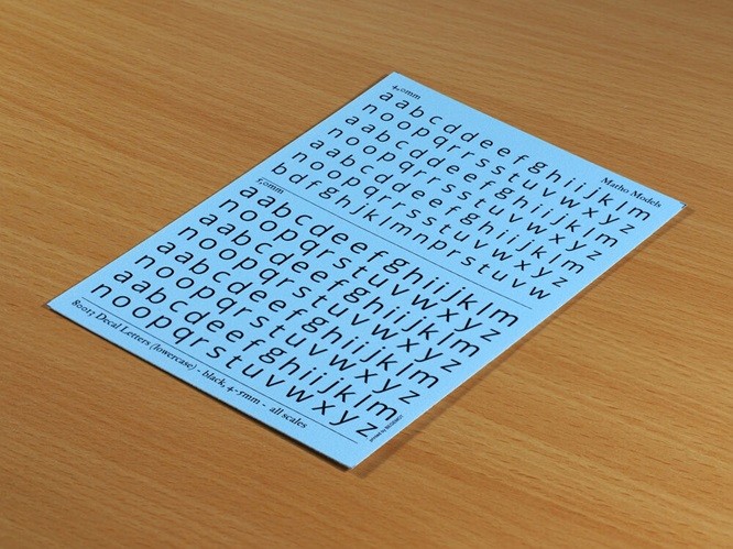 Matho Models 80013 - Decal Letters (Lowercase) - Black, 4-5Mm - New